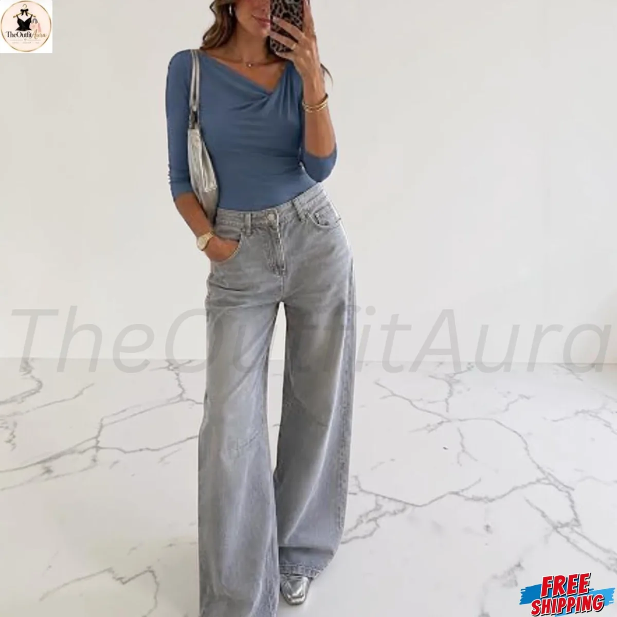Women's asymmetrical-neck style, colour view 1
